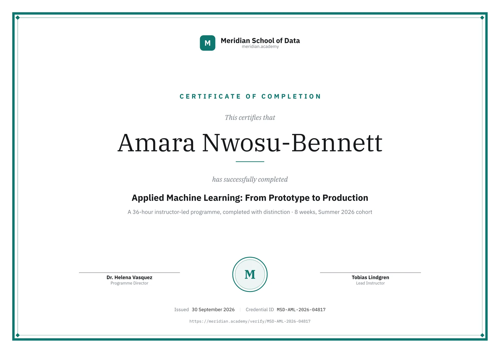 Name a template for exact control: rendered certificate